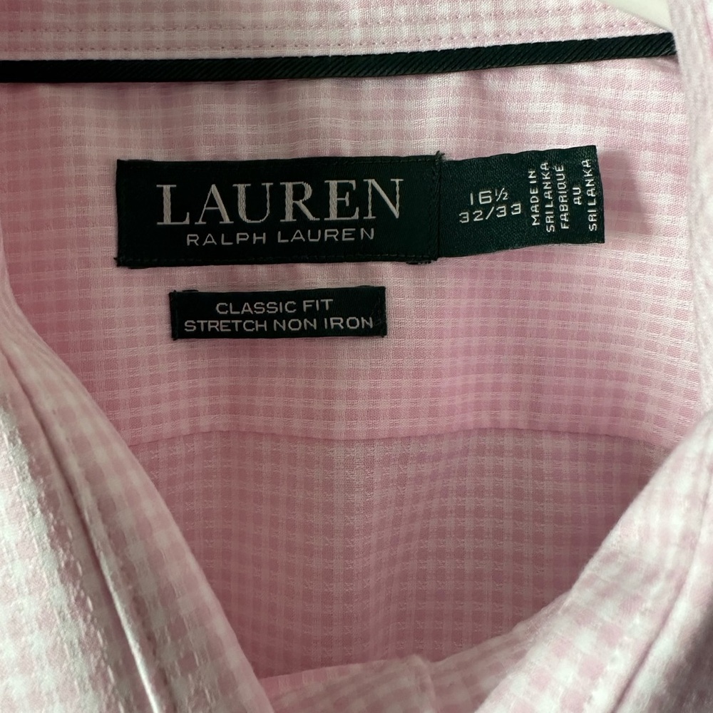 SOLD Lauren Ralph Lauren Classic Non Iron Dress Shirt - NWOT, Pink - Picture 4 of 8